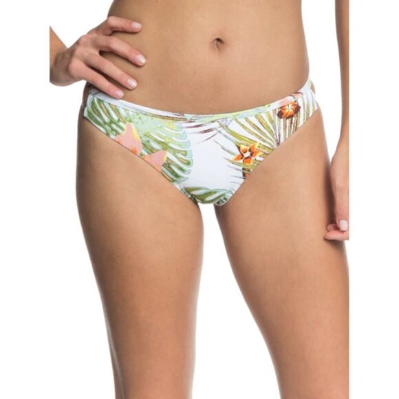 💕ROXY💕 Beach Classics Bikini Set ~ Tropical Floral Bright White Herbier XL NWT - Picture 9 of 14